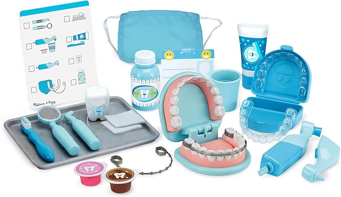 Super Smile Dentist Play Set, 25-Piece Dentist Kit with Oversized Teeth, Large Tools & Accessories, Kids Toys for Girls & Boys 3+